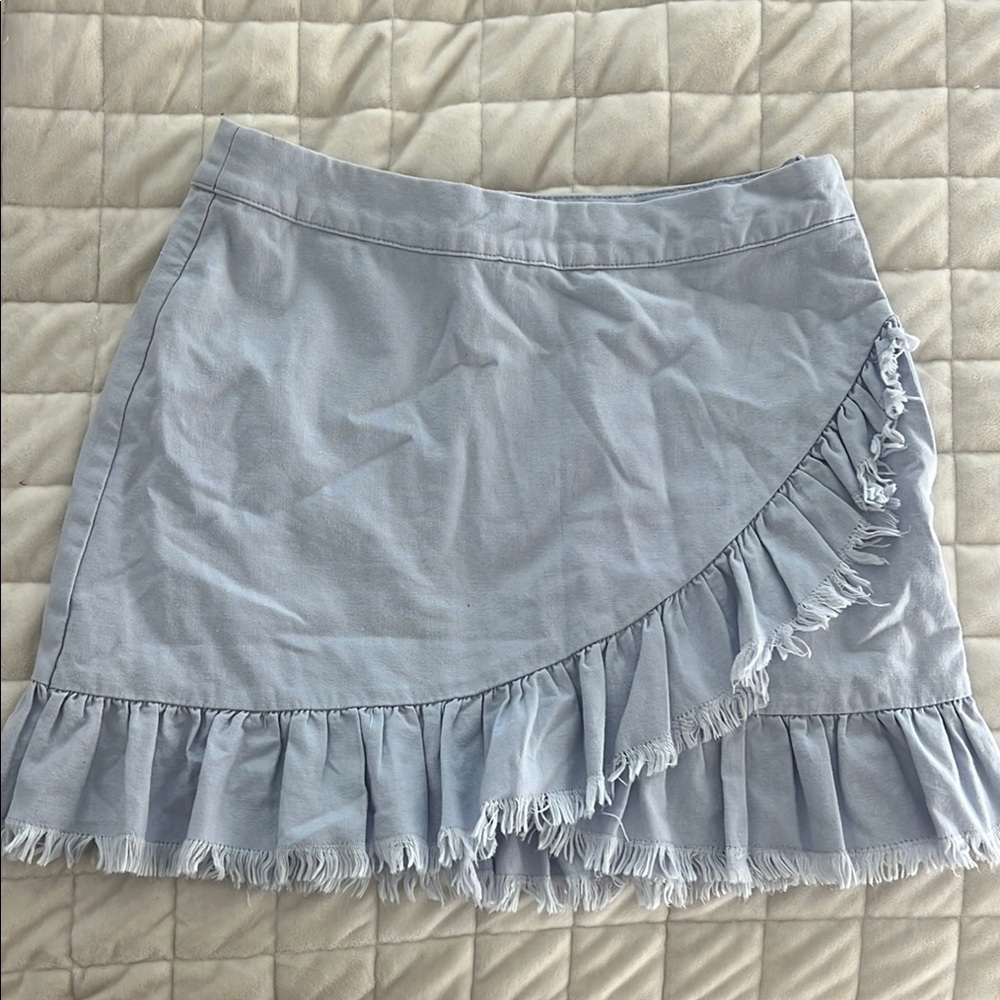 Revolve light blue Ruffle Skirt